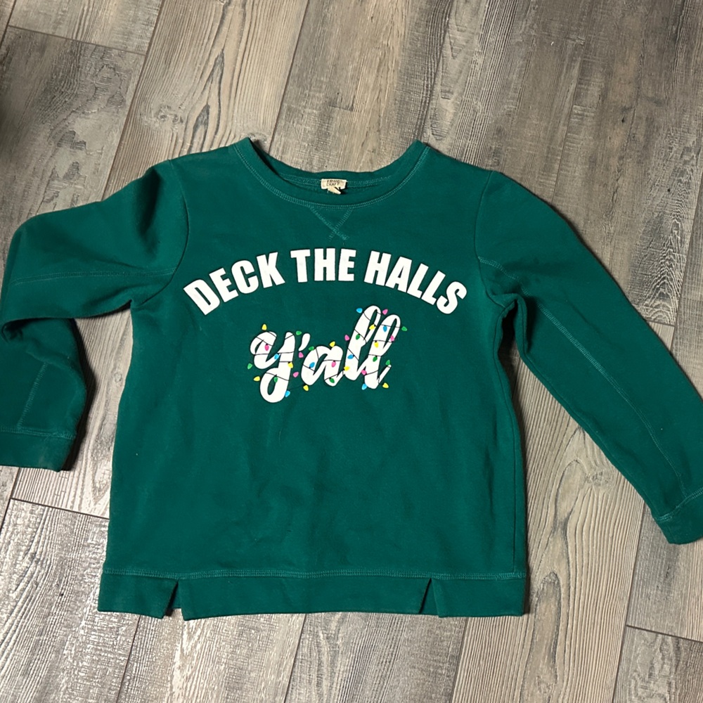 True Craft Green 'Deck the Halls Y'all' Kids Sweatshirt